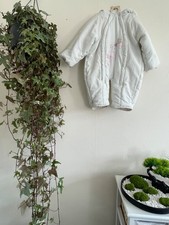 Cream baby girls pramsuit