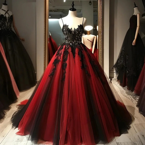 Black red gothic - red, wedding