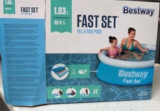 Bestway 6ft x 20'' 940L Fast Set Swimming Pool Above Ground Blue Inflatable