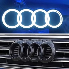 Audi Car LED Front Grille Logo Lamp Static White Light 28.5cm For AUDI A3 A4 A5