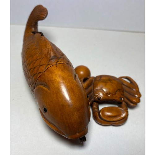 Inro brown carp fish crab - carp,