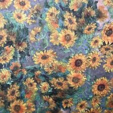 VAN GOGH SUNFLOWERS Printed Velvet Fabric – Curtains Cushions Lampshades