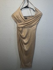 Hot Glam Gold Metallic Ruched