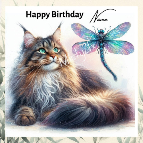 Personalised maine coon cat - personalised,