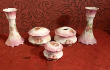 german Dresser Set Hat Pin Holder Powder or trinket Vintage candle holders