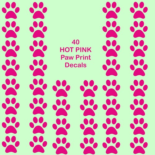 Hot pink paw print cat - hot,