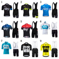 Men SKY Team Racing Cycling Jersey Set Bicycle Short Sleeve Gel Bib Shorts Kit