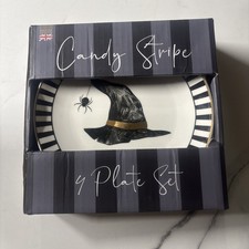 Halloween Plates Candy Stripe
