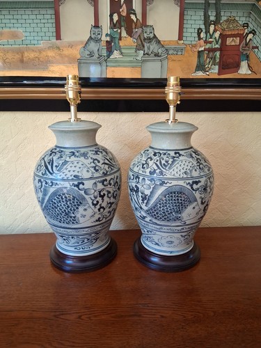Pair celadon fish design - of,