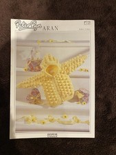 Peter Pan Baby's Popcorn Stitch Cardigan 14-26” Aran Crochet Knitting Pattern