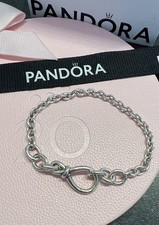 Genuine Pandora Chunky Infinity Knot Bracelet 20cm Silver ALE In Box VGC