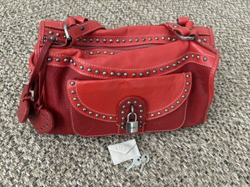 Luella red studded - studded, handbag