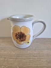  Denby Minstrel Cream Milk Jug -11cm Orange floral cream background VGC Spares 