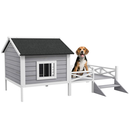 Pawhut wooden dog - pawhut, w/