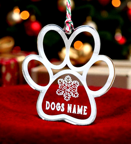 Personalised christmas dog - dog, paw