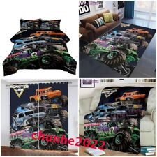 Monster Jam Trucks Duvet Cover Bedding Set   Curtains Carpets Rug Blanket