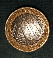 dna double helix 2 pound coin
