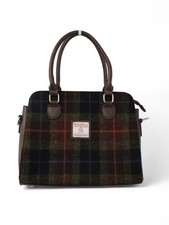 Ladies HARRIS TWEED Glen Alpin Brown Wool Tweed Check Handbag P15
