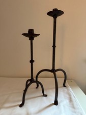 Set Of 2 Tall Black Cast Iron