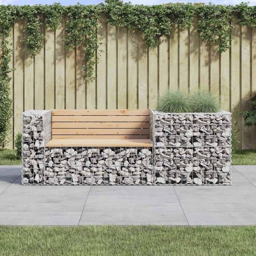 Garden bench with gabion - garden,