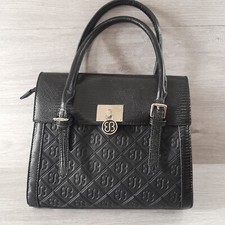 Bessie London Handbag Embossed Effect Tote Bag Snake Print Silver Buckles Magnet