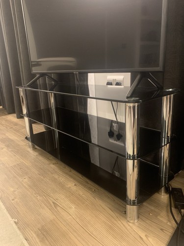 Black glass stand - glass, /