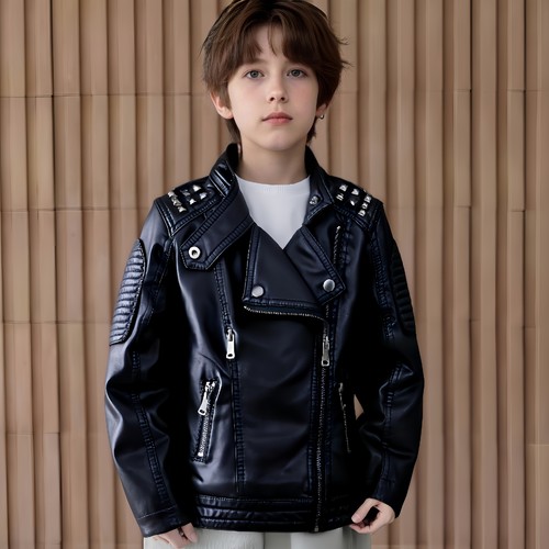 Kids boys leather jacket - boys,