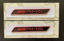 2 x AMG Red Side Decal Badge