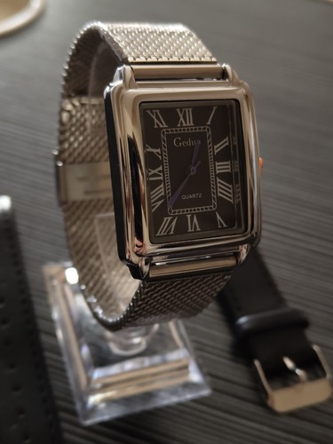 Black face tank watch - black,