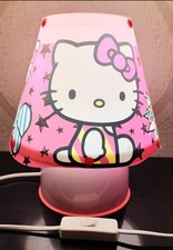 Hello Kitty Bedside Lamp With In line Switch Pink Very Good Condition 35cm High