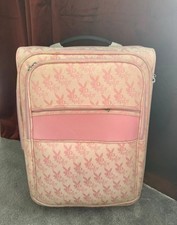 Vintage Playboy Monogram Suitcase Pink Y2K 00s Wheels Carry On Luggage Bag RARE