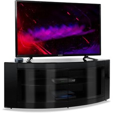 Centurion Supports PANGEA Black Beam-Thru Tru-Corner 32"-50" TV Cabinet