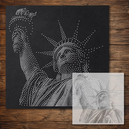 Statue liberty stipple - of, art