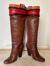 BNWB Rare AW09 Runway Vivienne Westwood Knee-high brown leather boots EU37 / UK4