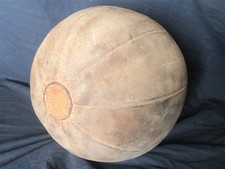 Large Vintage leather medicine ball circa 1930,s