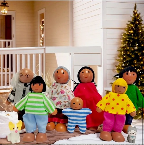 Dolls house people wooden - house,
