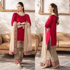 INDIAN SALWAR KAMEEZ PAKISTANI WEDDING PARTY DRESS WEAR BOLLYWOOD SUIT SHARARA