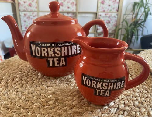 Red yorkshire tea teapot and - red,