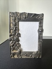 Vintage Sterlin Silver Scenes Wales Verse  Plated decorativ Picture Frame 4"x 2"