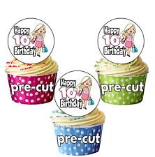 24 Circles Cup Cake Toppers Birthday Decorations - Glamour Shopping Girl ANY AGE