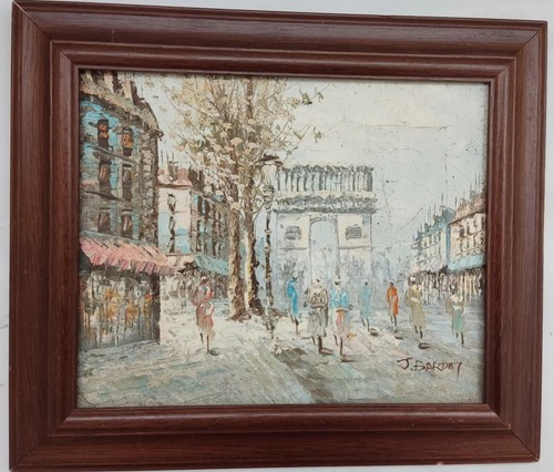 Original oil canvas - on, paris