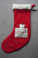 Mamas and Papas Red Large Christmas Stocking + Detachable Father Christmas Toy