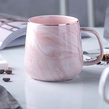 400ml Ceramic Coffee Cup Nordic Style Marble Pattern Creative Teacup Couple Cup