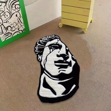 Greek Goddess Rug Statue Black