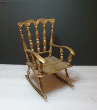Vintage Brass Large Toy Rocking Chair - Dolls - Teddies  - Figures Display