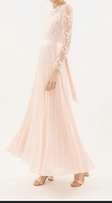COAST Party EMBROIDERED LONG SLEEVE MAXI BRIDESMAID DRESS, BLUSH PINK 18
