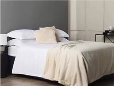 K by Kelly Hoppen Luxury Faux Fur Throw  & 2 Cushions Set. Latte. RRP £105