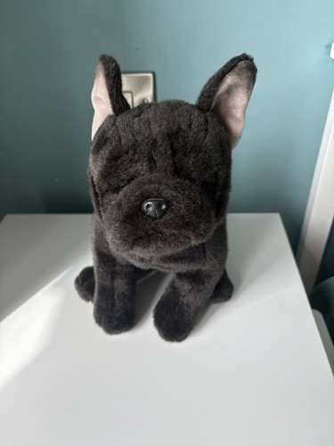 Black french bulldog plush - black,