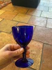2 x bristol blue wine goblet