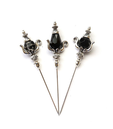 Vintage style beaded hat pins - vintage,